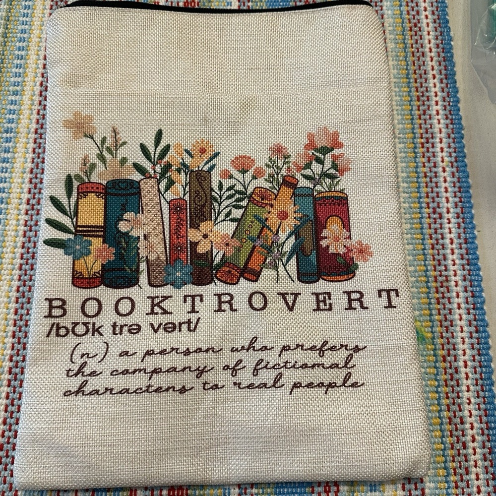 Book Sleeve with Zipper, Travel Book Protector Pouch For Book Lovers